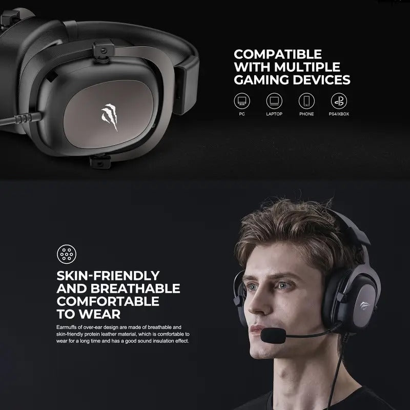 NNETM Wired Gaming Headset and Surround Sound with Mic